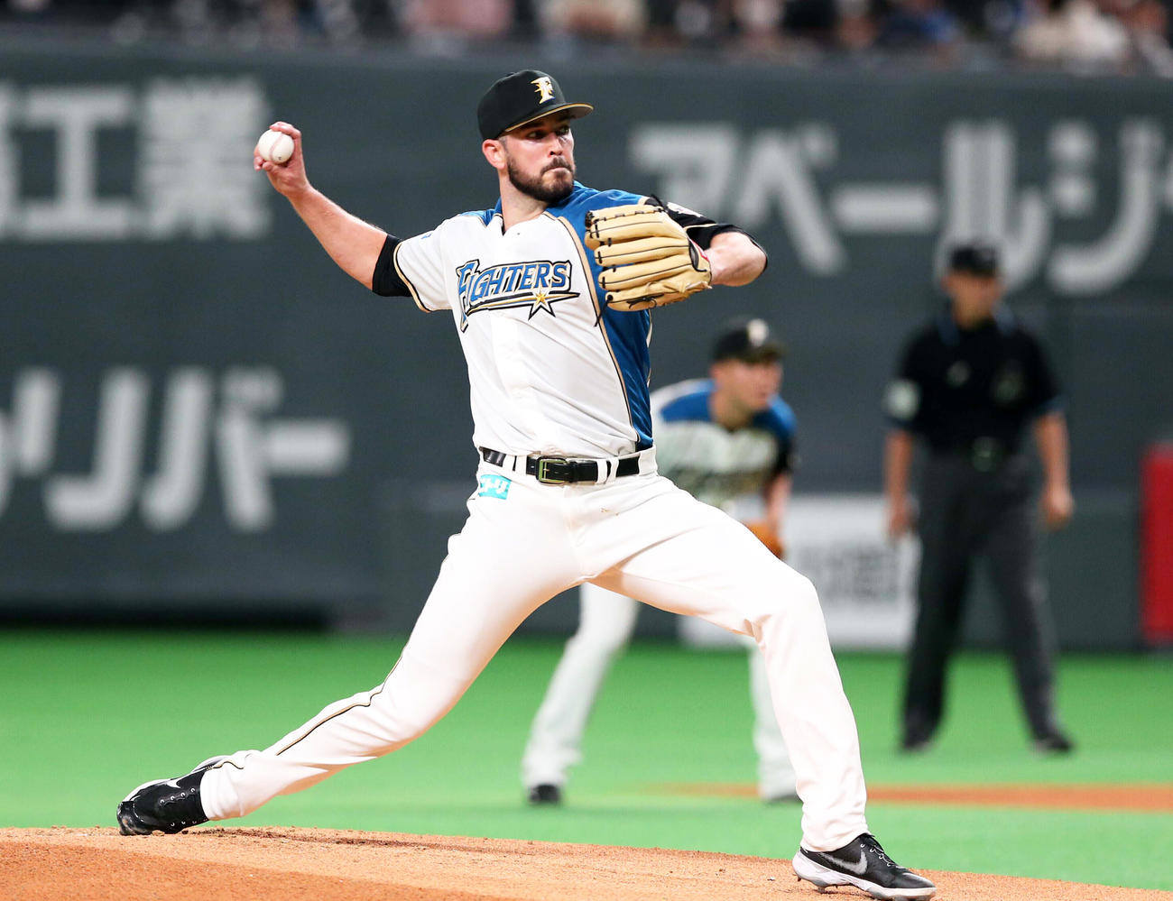 力投する日本ハム先発のバーヘイゲン（撮影・黒川智章）