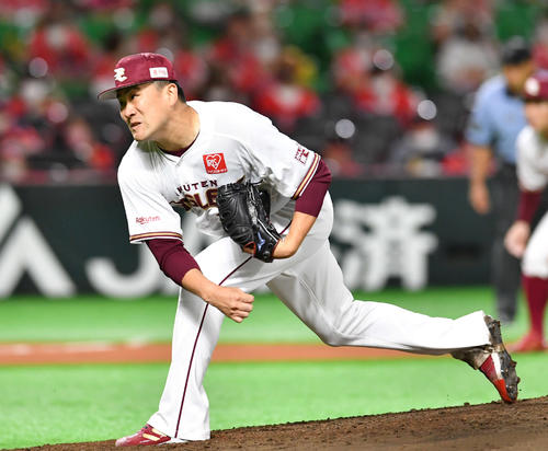 楽天先発の田中将（撮影・岩下翔太）