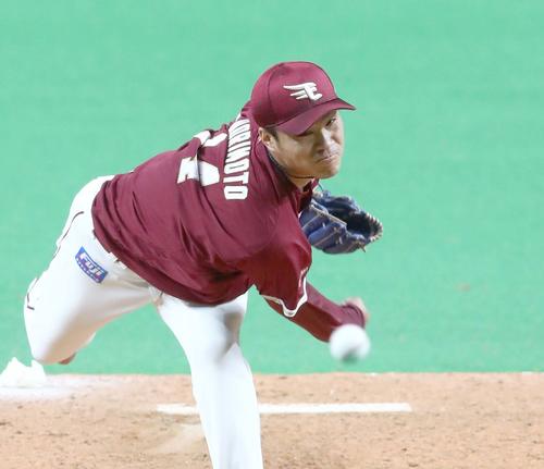 日本ハム対楽天　完封勝利を挙げた則本昴（撮影・黒川智章）