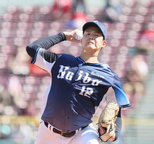 西武先発の渡辺（撮影・加藤孝規）
