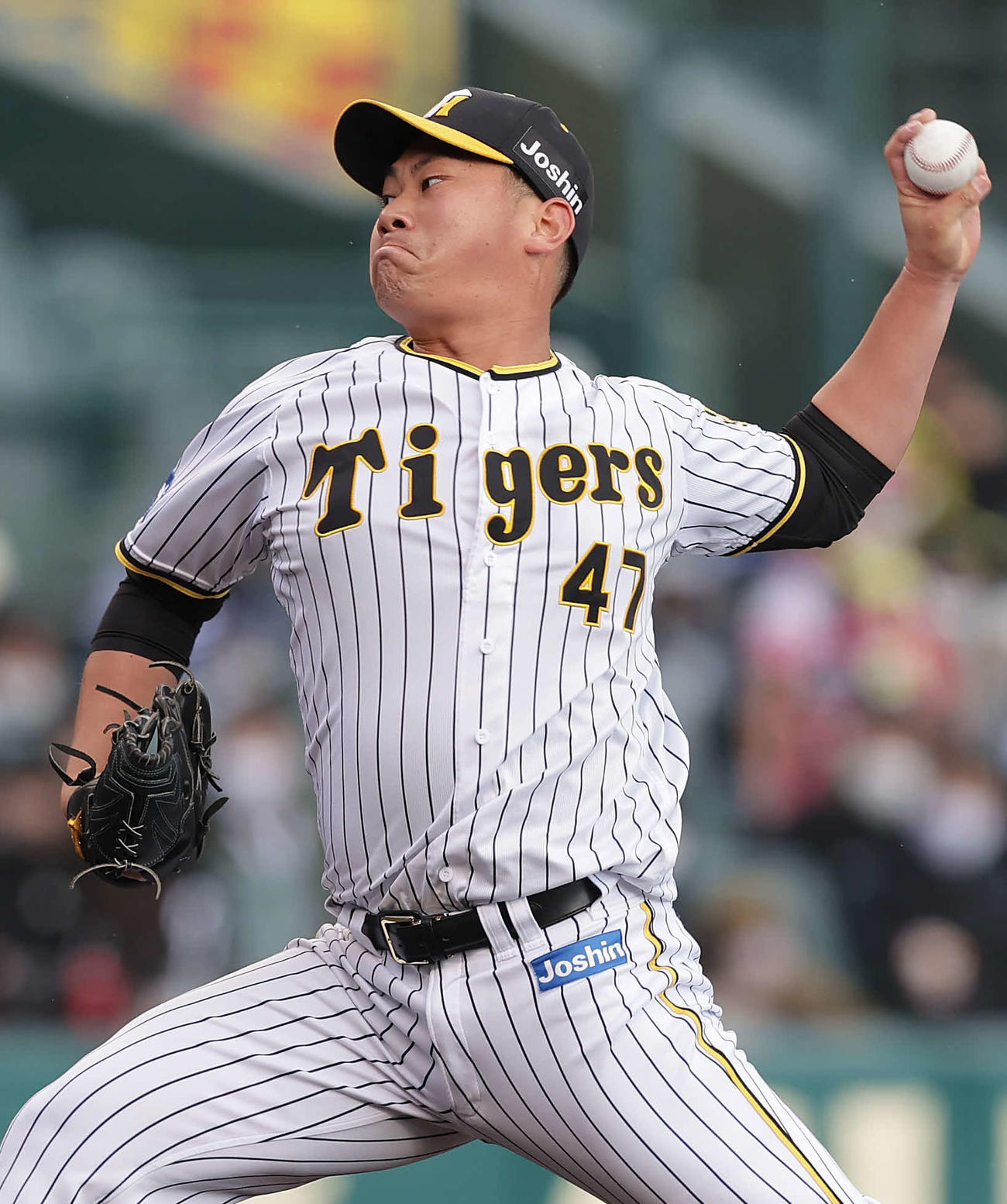 阪神対楽天　先発し力投する阪神桐敷（撮影・前田充）