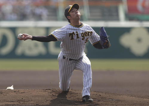 中日戦に先発し、7回を1失点に抑えた阪神青柳（撮影・前田充）
