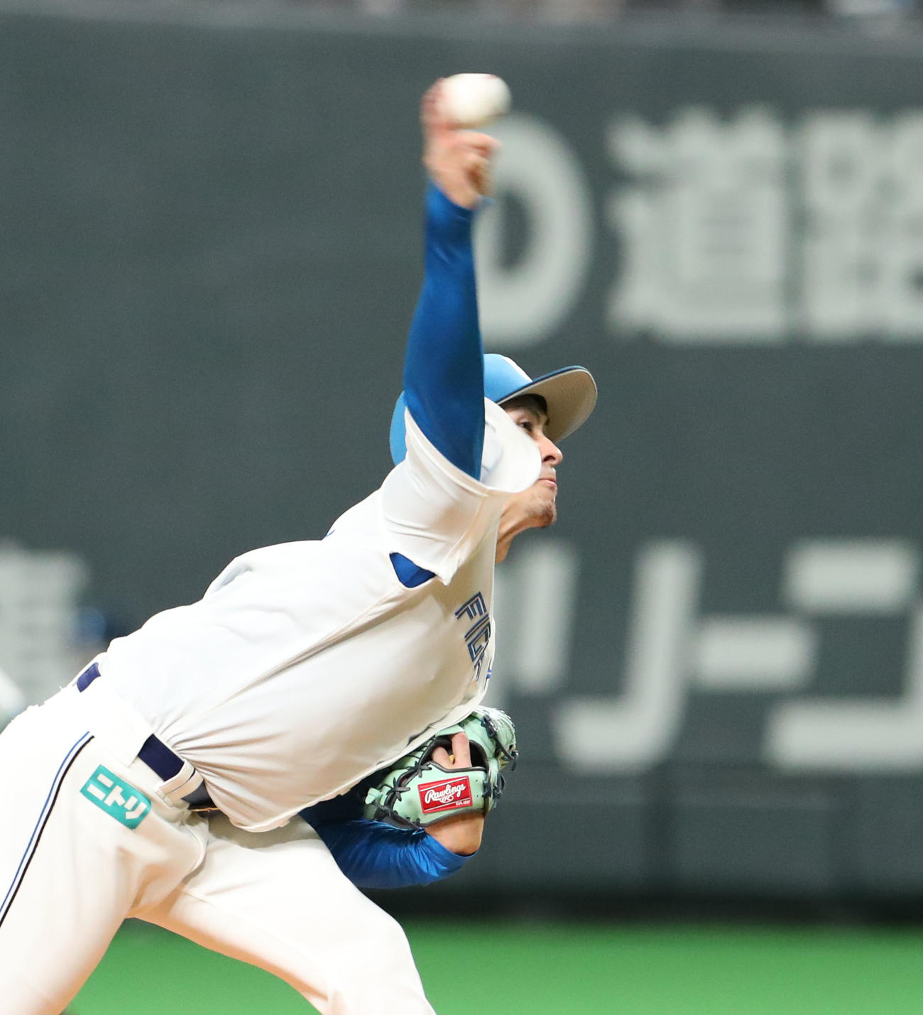 日本ハム対楽天　日本ハム先発の上沢（撮影・佐藤翔太）