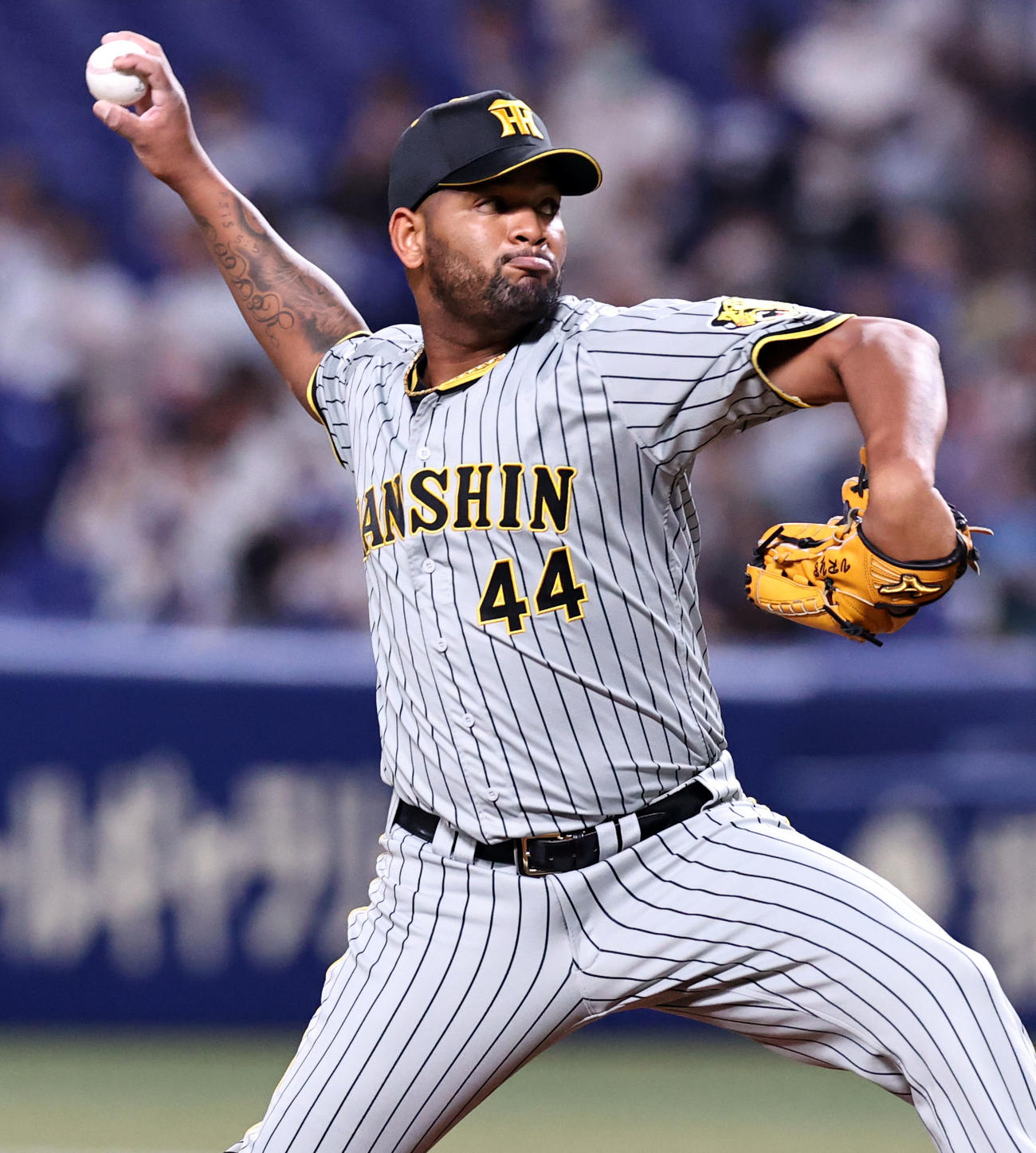 中日対阪神　6回裏を無失点に抑えたアルカンタラ（撮影・加藤哉）