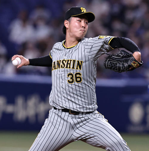 中日対阪神　7回裏、阪神4番手で登板する浜地（撮影・加藤哉）