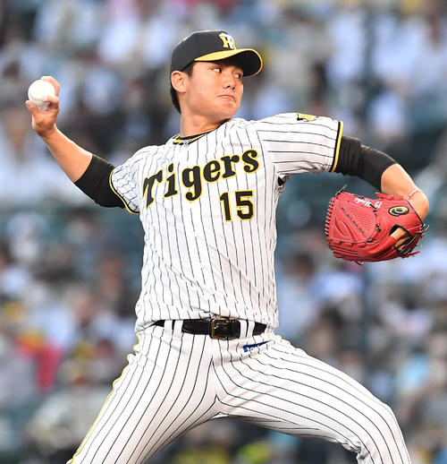 阪神対楽天　阪神先発の西純（撮影・岩下翔太）