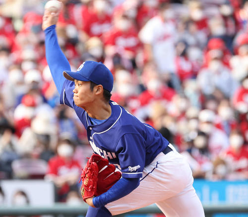 5月21日広島戦で6番手としてプロ初登板を果たした中日根尾昂