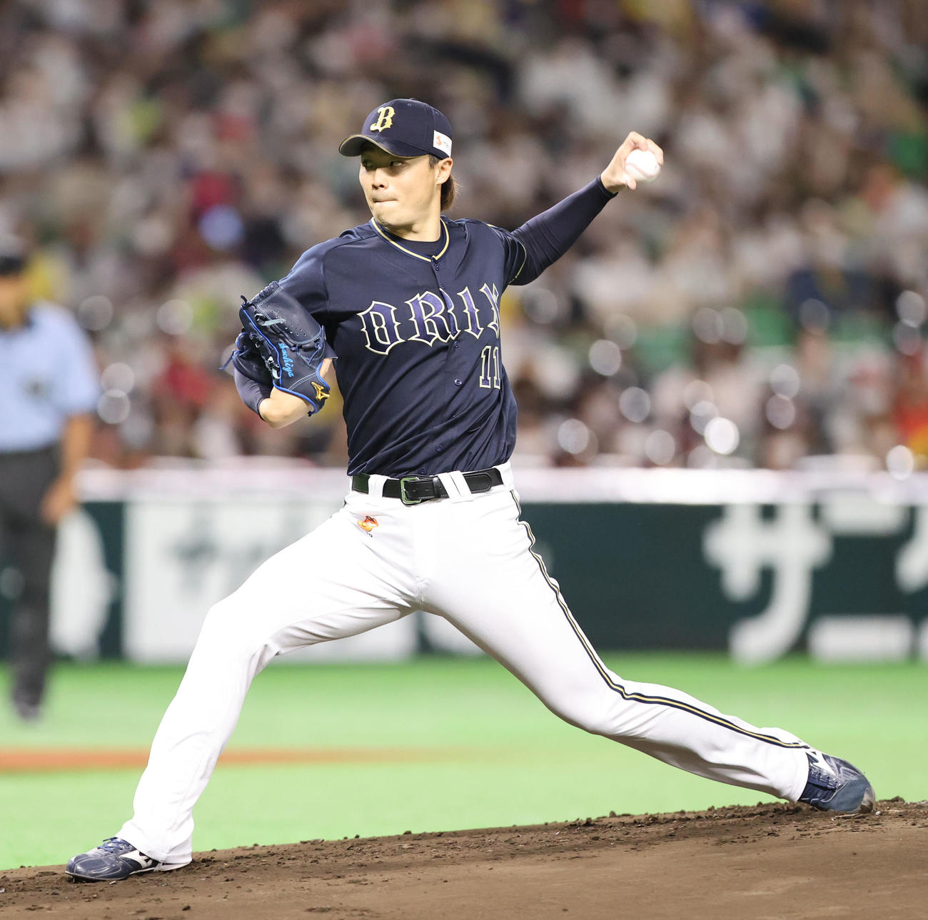 ソフトバンク対オリックス　先発・山崎福也（撮影・梅根麻紀）