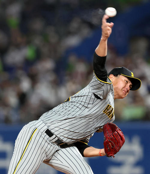 ヤクルト対阪神　5回を2失点に抑えた西純（撮影・加藤哉）