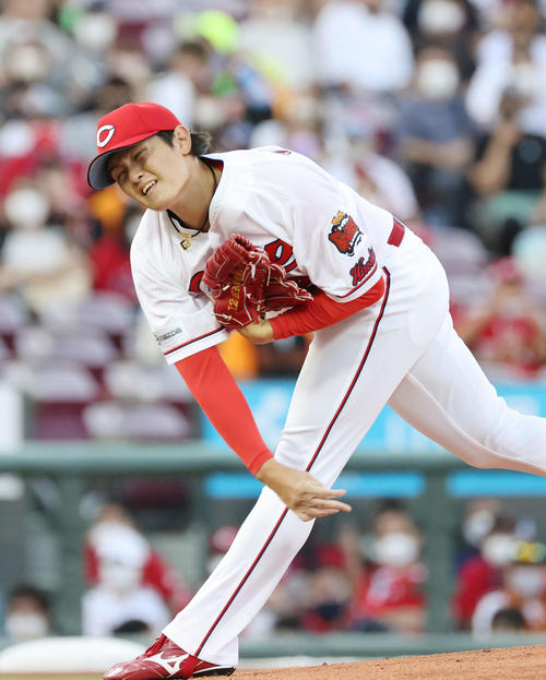 広島対巨人　広島先発の大道（撮影・加藤孝規）