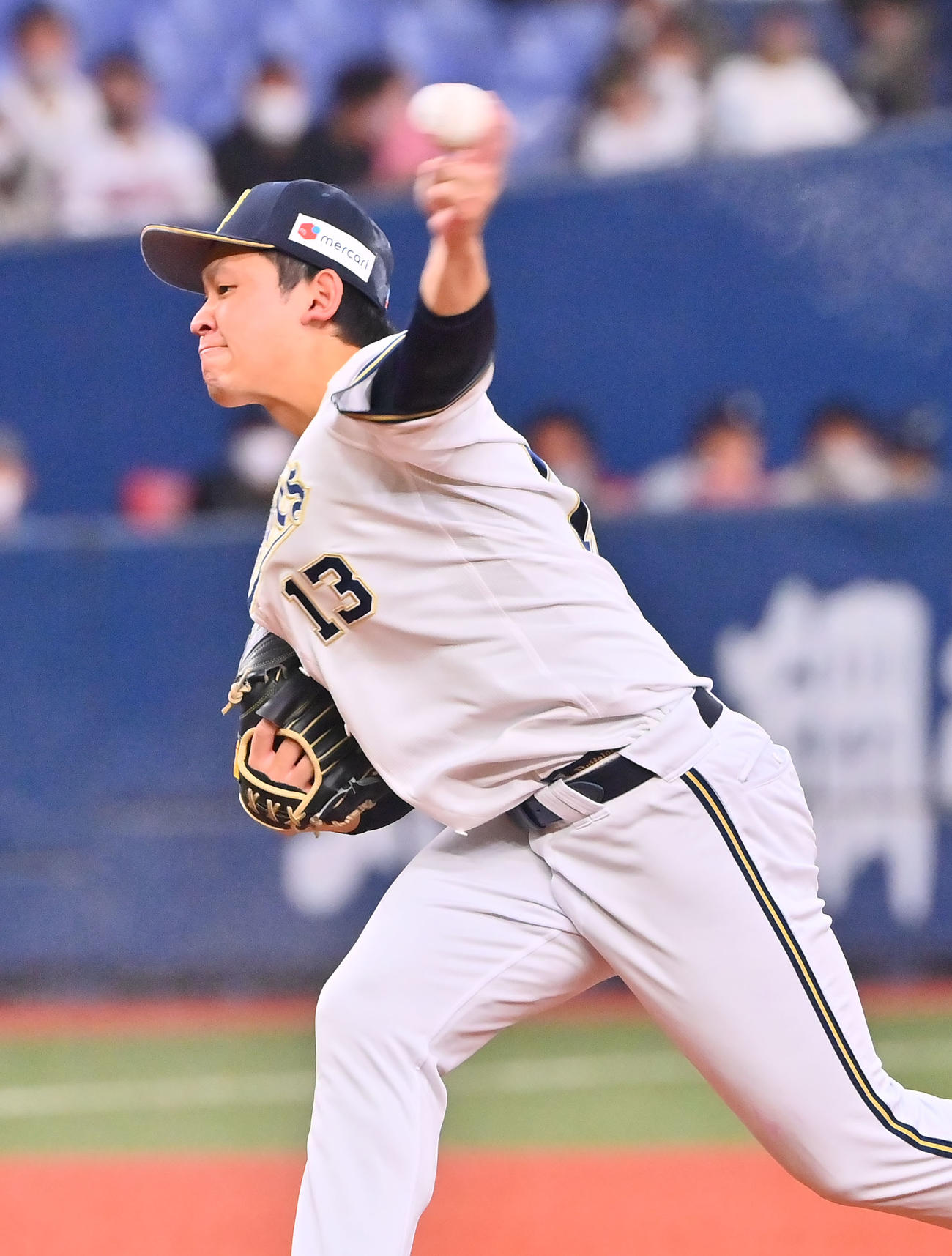 オリックス対ソフトバンク　オリックス先発の宮城（撮影・和賀正仁）