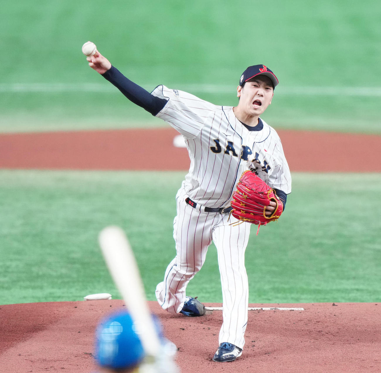 日本代表先発の石川柊太（撮影・江口和貴）