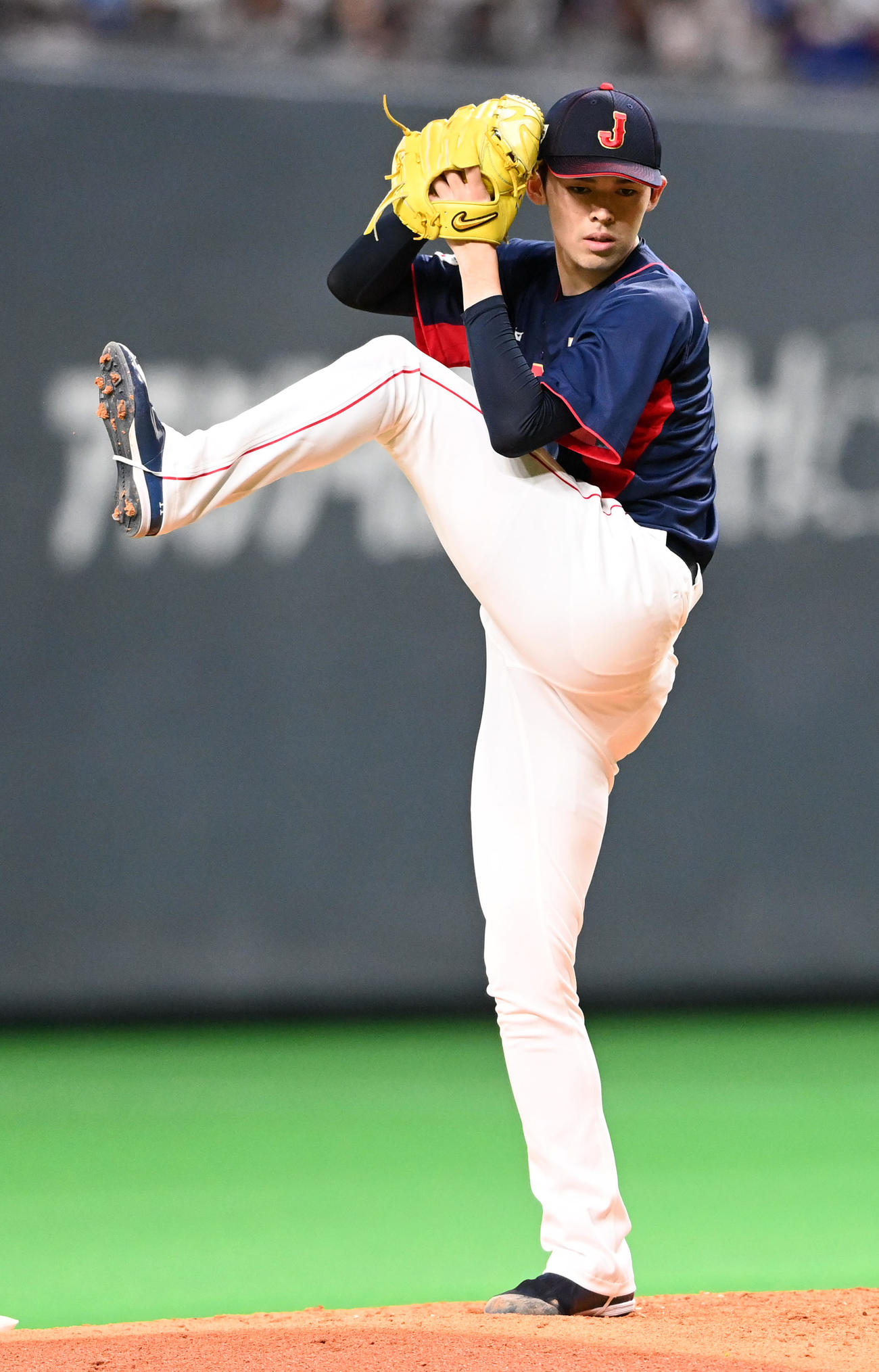 オーストラリア対日本　日本先発の佐々木朗希（撮影・前岡正明）