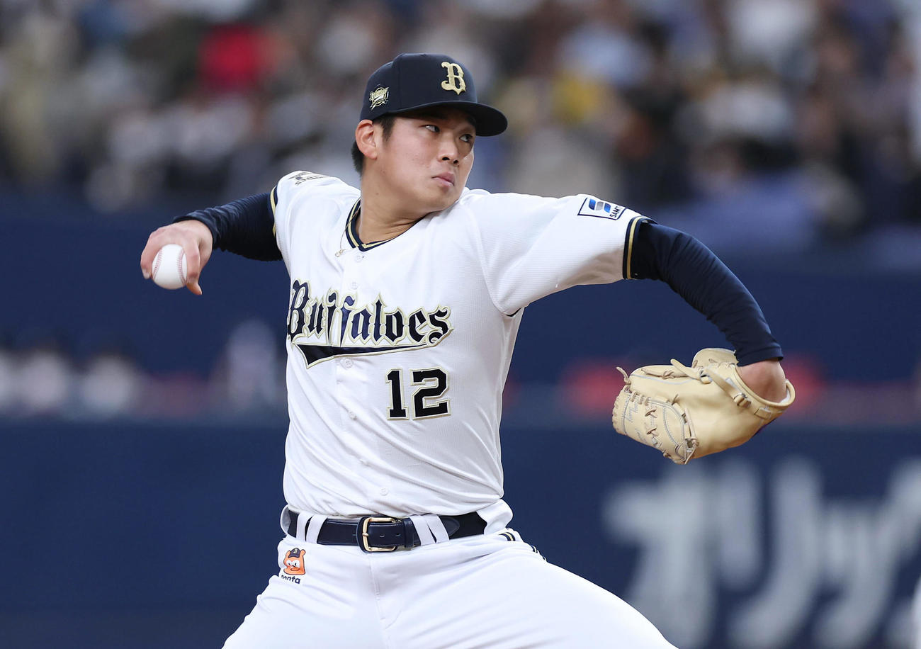 オリックス対阪神　力投するオリックス先発の山下（撮影・前田充）