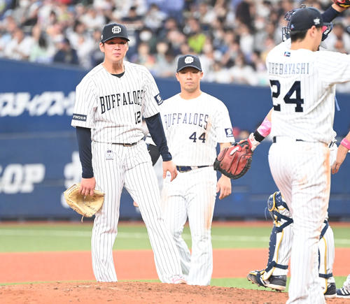 オリックス対ソフトバンク　逆転を許し6回表途中で降板するオリックス山下（撮影・和賀正仁）
