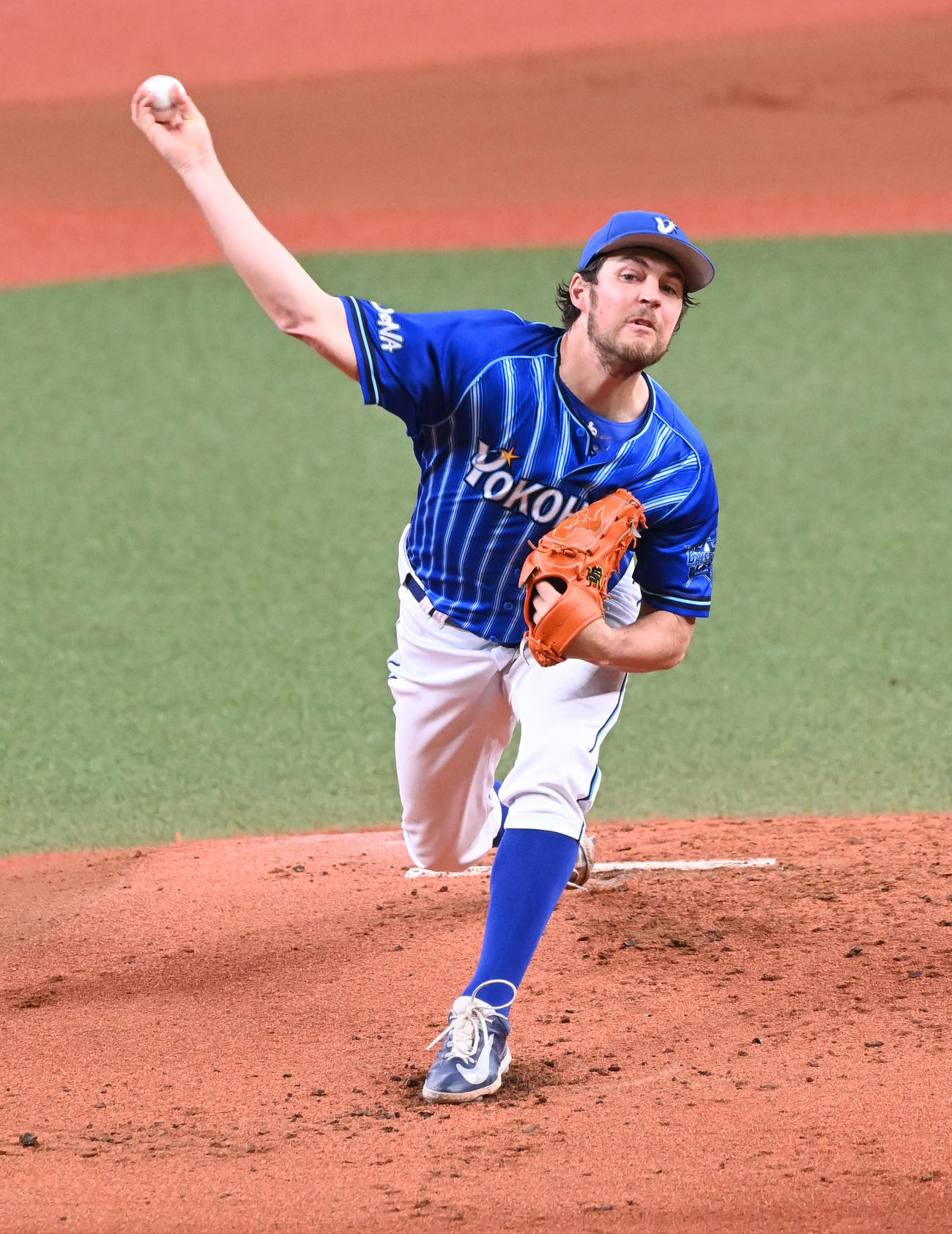 オリックス対DeNA　先発するDeNAトレバー・バウアー（撮影・和賀正仁）