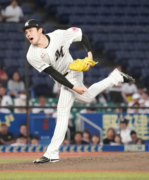 ロッテ対西武　ロッテ先発の佐々木朗（撮影・小沢裕）
