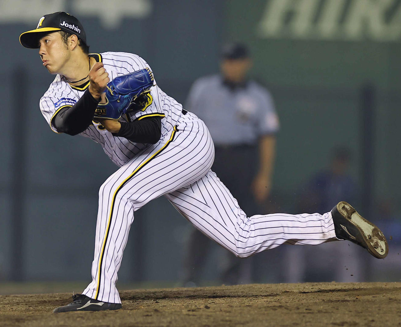 阪神対DeNA 7回2失点で3勝目を挙げた阪神先発の青柳（撮影・上田博志）