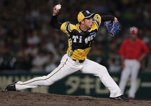 阪神対広島　7回を1失点に抑えた阪神青柳（撮影・前田充）