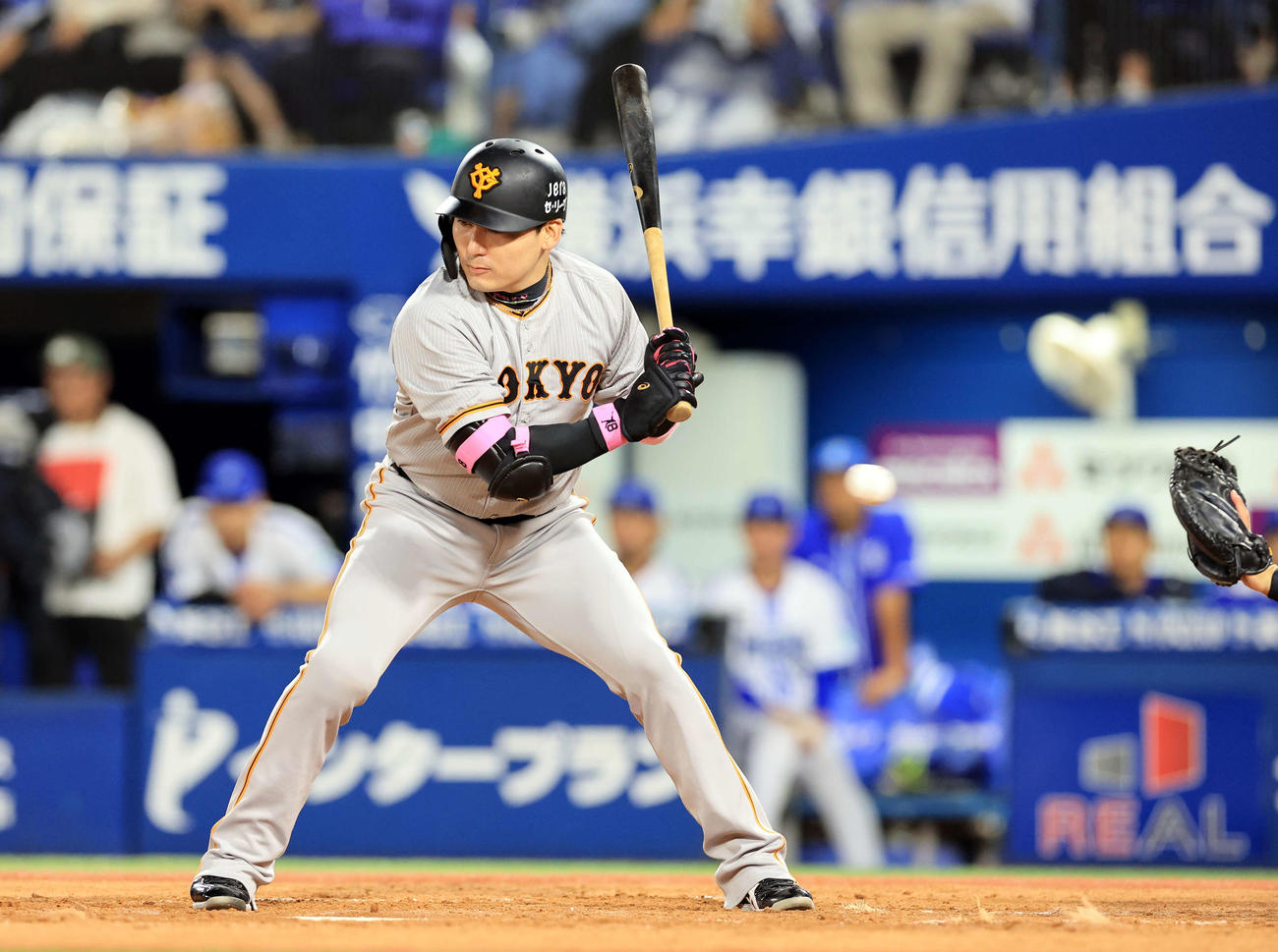 DeNA対巨人　4回表巨人2死一塁、丸は四球を選び通算1000四球とする（撮影・浅見桂子）
