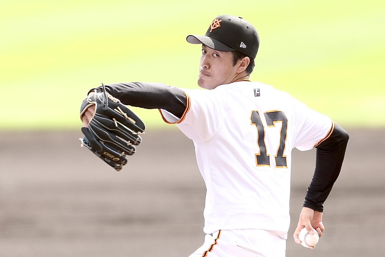 巨人対サムスン　先発登板する巨人西舘（撮影・河田真司）