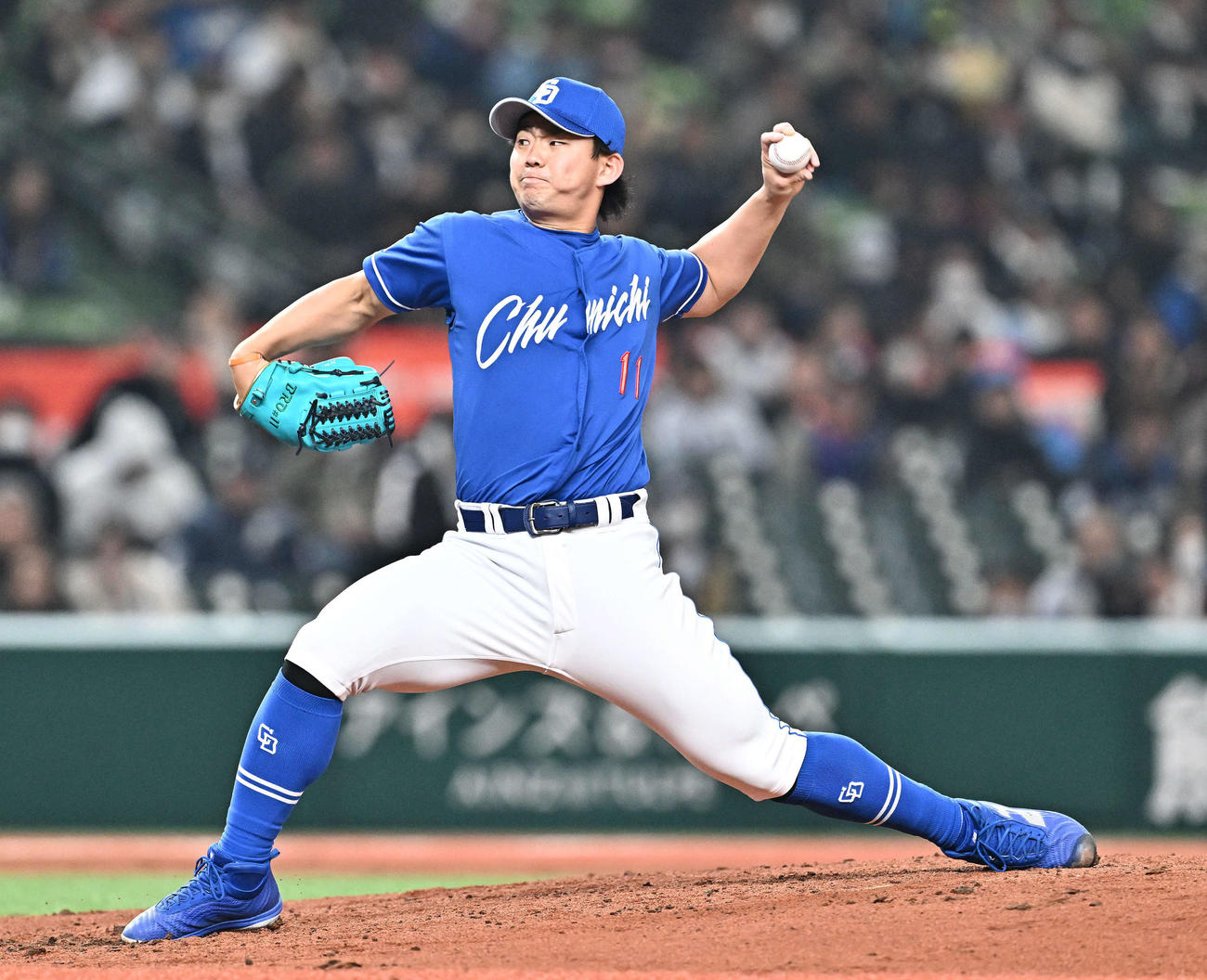 西武対中日　中日先発の小笠原（撮影・滝沢徹郎）
