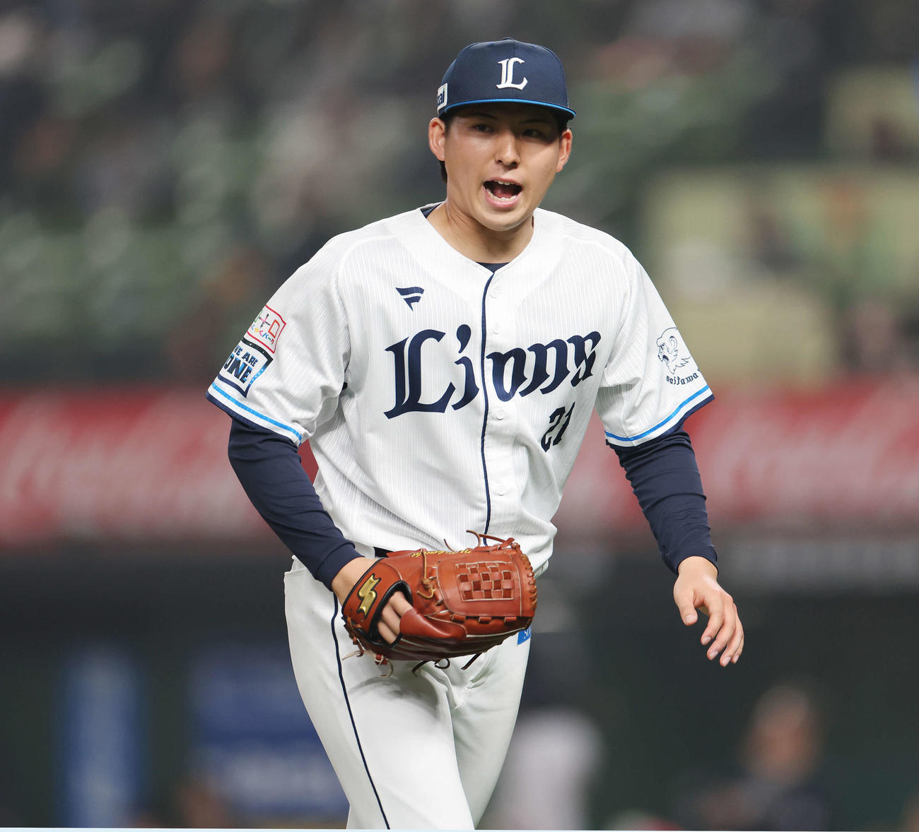 西武対オリックス　7回表を無失点に抑えた西武武内（撮影・宮地輝）