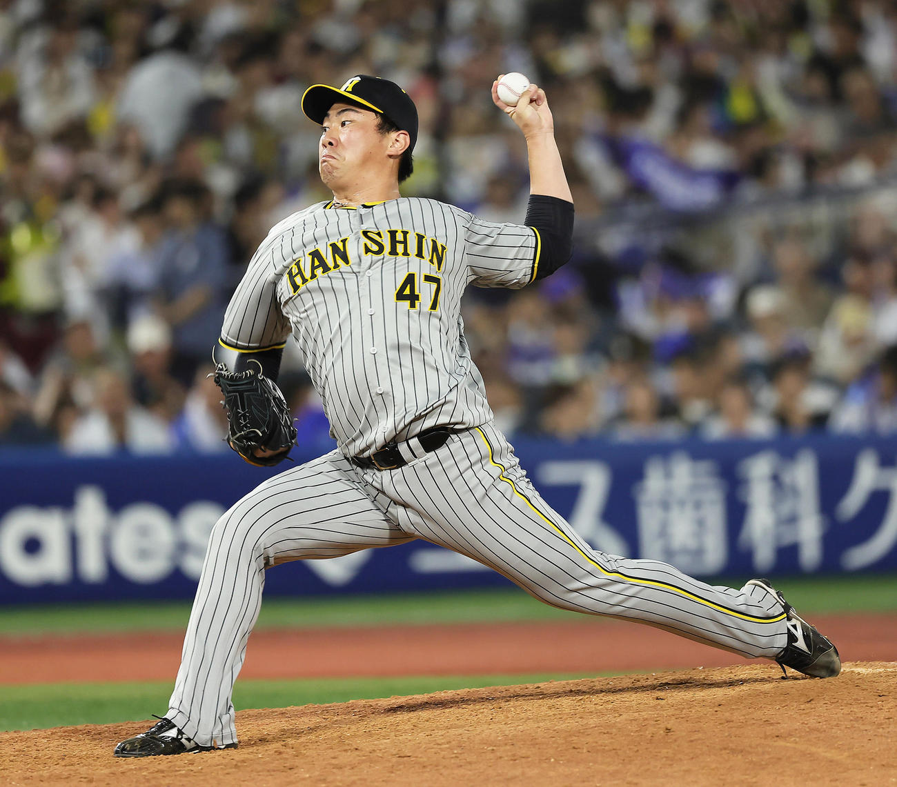 DeNA対阪神　8回途中から登板した阪神桐敷（撮影・足立雅史）