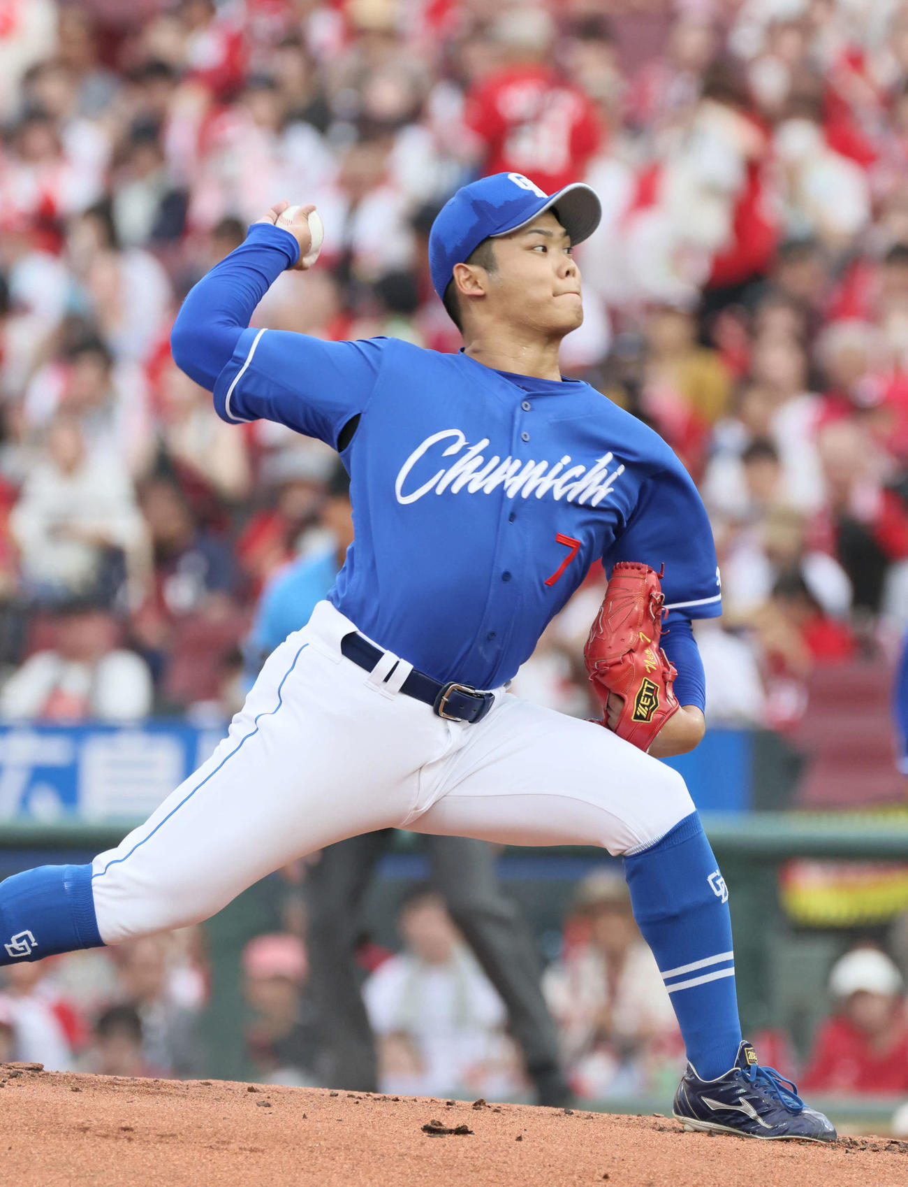 広島対中日　中日先発の根尾（撮影・加藤孝規）