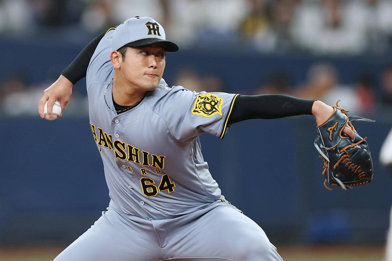 オリックス対阪神　阪神2番手の岡留（撮影・前田充）