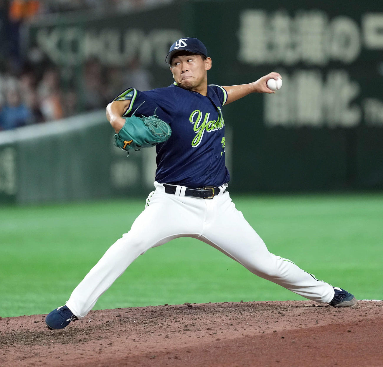 巨人対ヤクルト　9回kらマウンドに上がったヤクルト田口（撮影・たえ見朱実）