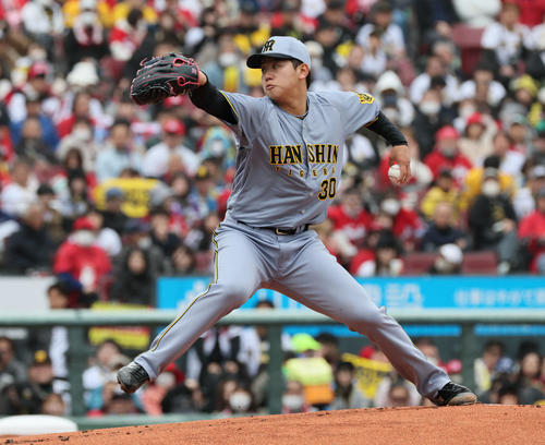 広島対阪神　阪神先発の門別（撮影・加藤孝規）