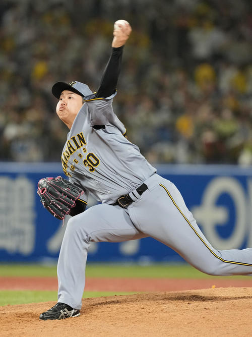 ヤクルト対阪神　5回からマウンドに上がった阪神門別（撮影・たえ見朱実）
