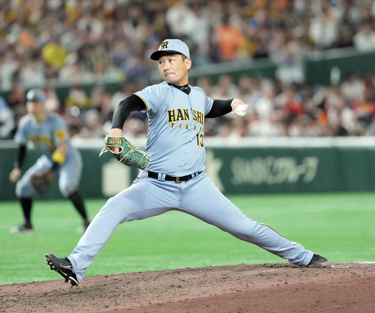 巨人対阪神　9回からマウンドに上がった阪神岩崎（撮影・たえ見朱実）