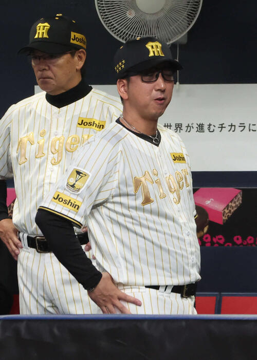 阪神対DeNA　試合を見守る阪神藤川監督（撮影・西尾就之）