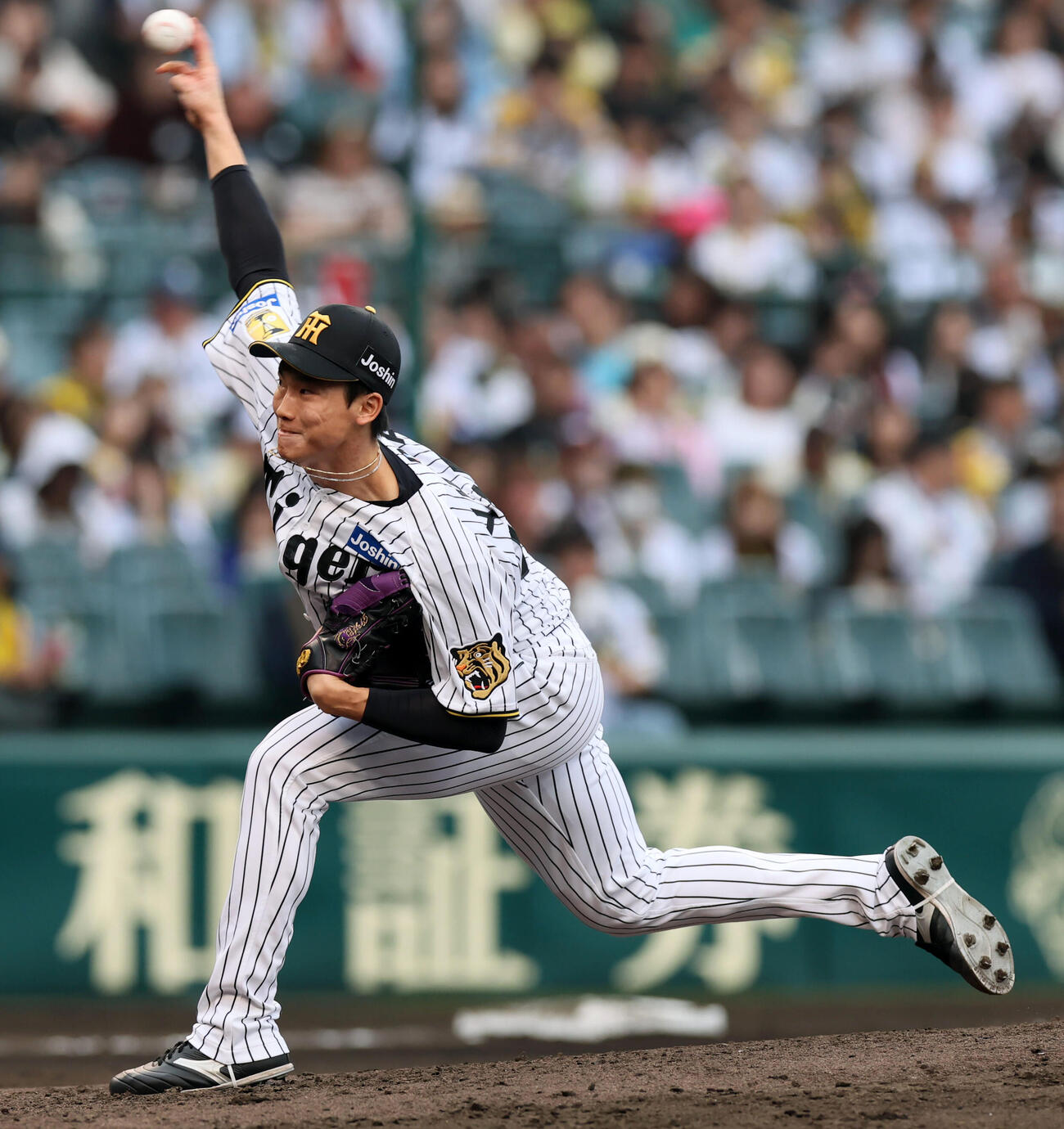 阪神対中日　6回表に登板する阪神湯浅（撮影・加藤哉）