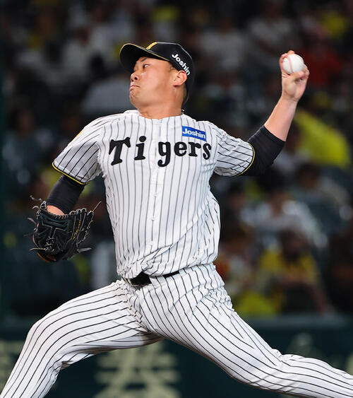 阪神対中日　阪神5番手の桐敷拓馬（上田博志）