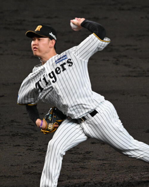 阪神対日本ハム　7回に登板する阪神及川雅貴（撮影・和賀正仁）
