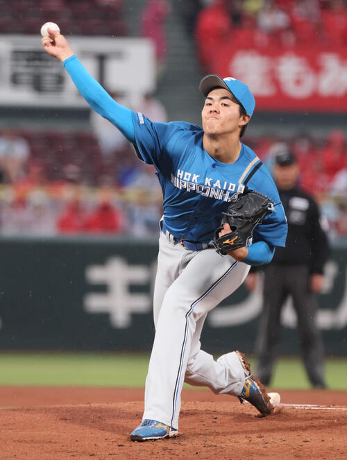 広島対日本ハム　日本ハム先発の柴田獅子（撮影・加藤孝規）