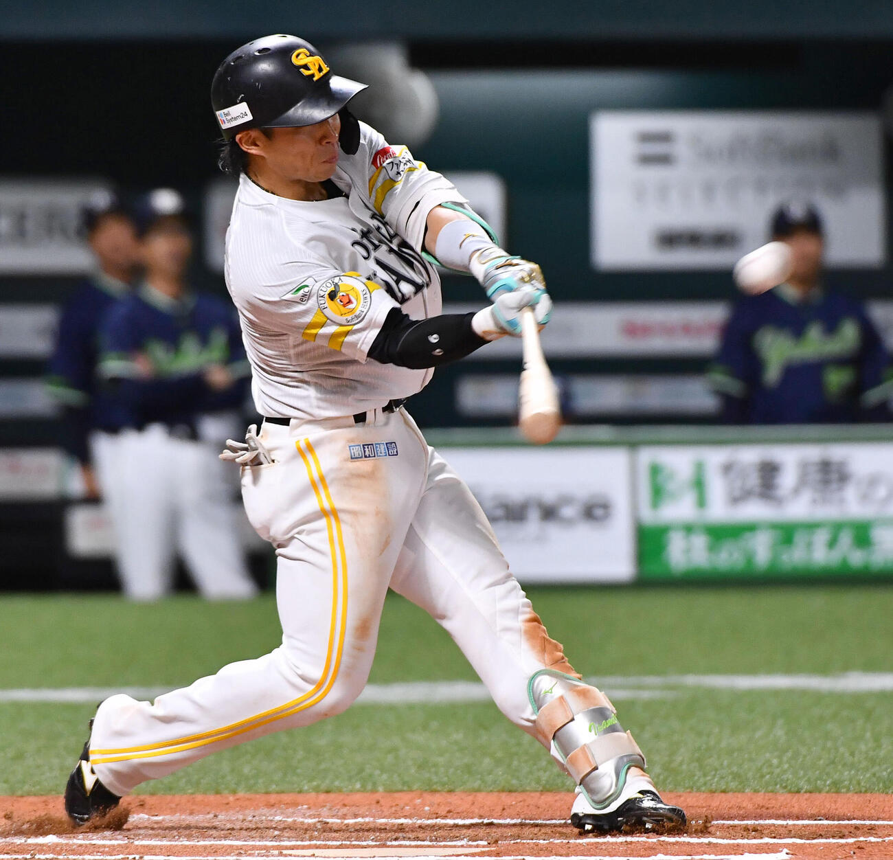 ソフトバンク対ヤクルト　6回裏ソフトバンク無死、野村勇は中越え本塁打を放つ（撮影・岩下翔太）