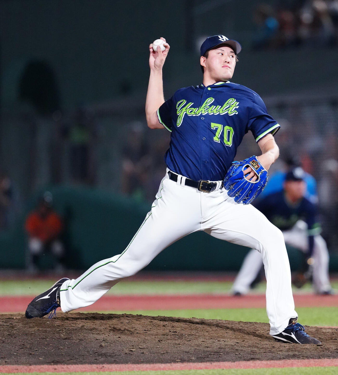 巨人対ヤクルト　ヤクルト2番手の広沢優（撮影・江口和貴）