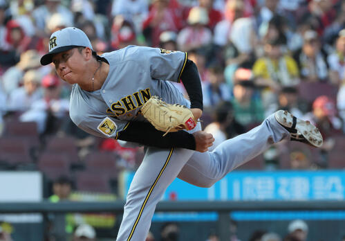 広島杯阪神　阪神先発の村上頌樹（撮影・加藤孝規）