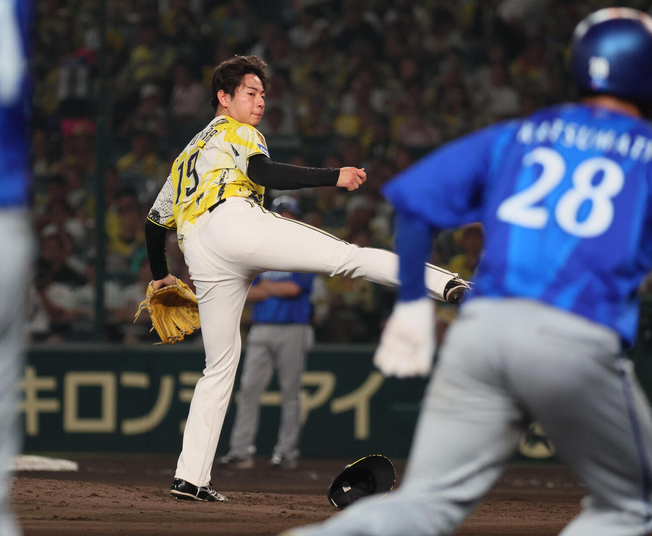 阪神対DeNA　下村は6回を4安打1失点と好投する海翔（撮影・宮崎幸一）