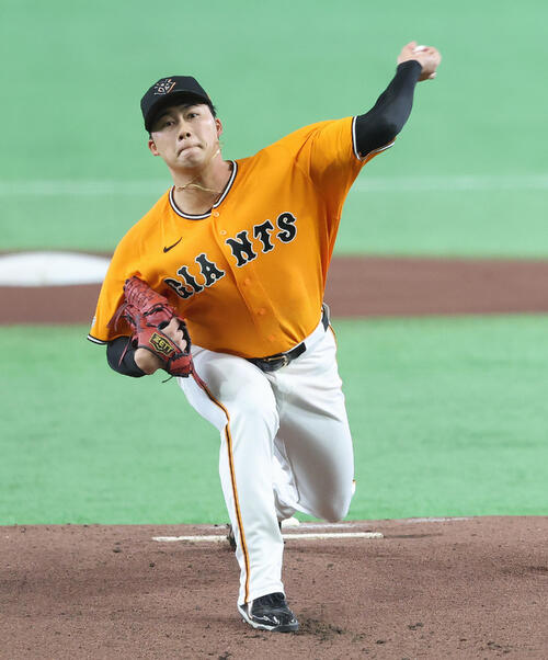 巨人対広島 先発登板で力投する巨人代木大和(撮影・河田真司)