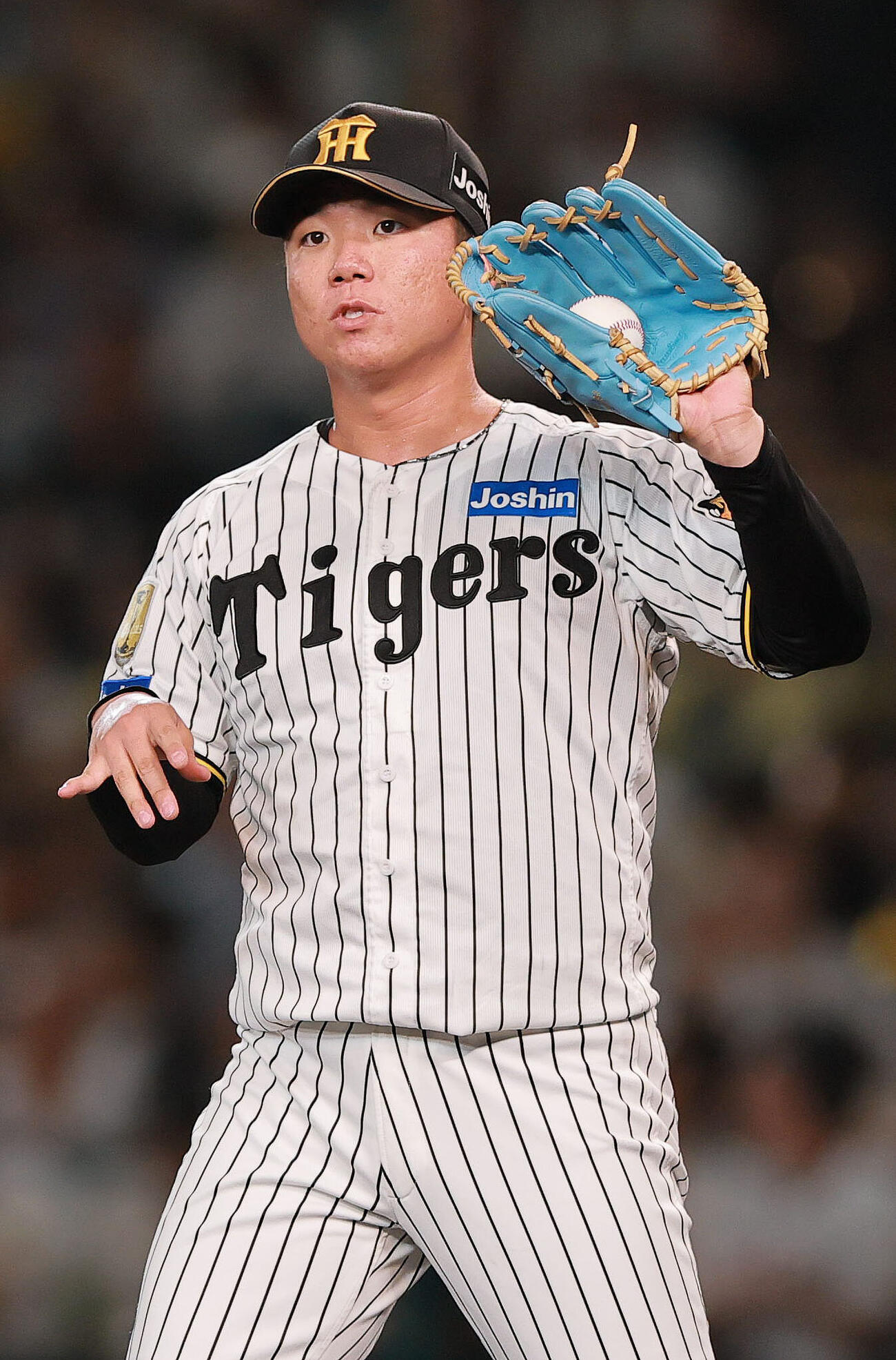 阪神対巨人　6回表、好投する阪神村上頌樹（撮影・上山淳一）