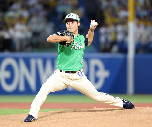 ヤクルト対阪神　力投するヤクルト先発の増居翔太（撮影・鈴木正人）
