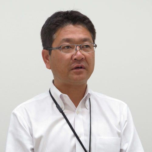 新球場誘致の経緯を語る北広島市の川村企画財政部長兼ボールパーク推進室長（撮影・本間翼）