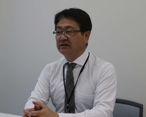 新球場建設の現状を語る北広島市の川村裕樹企画財政部長兼ボールパーク推進室長（撮影・山崎純一）