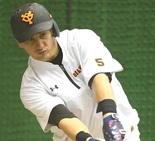 打撃練習をする巨人ゲレーロ（２０１８年６月２０日撮影）