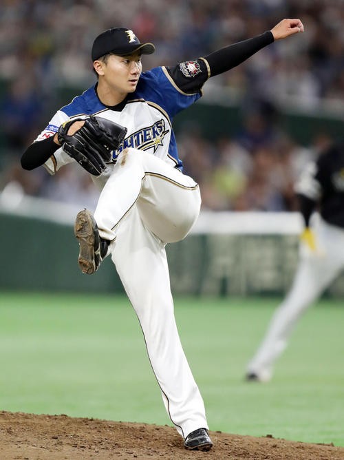 プロ初登板初先発を果たした日本ハム宮台（2018年8月23日撮影）
